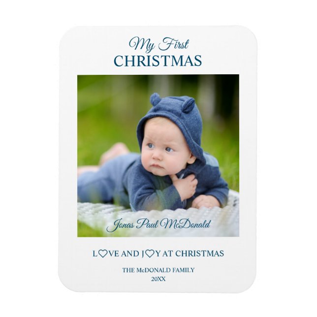 Magnet Flexible My First Christmas Babies Custom Photo Keepsake (Vertical)