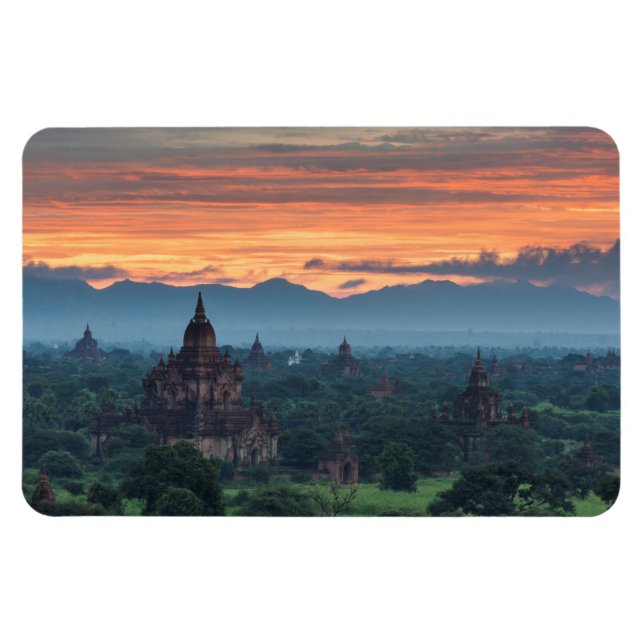 Magnet Flexible Myanmar, lever de soleil à Bagan (Horizontal)