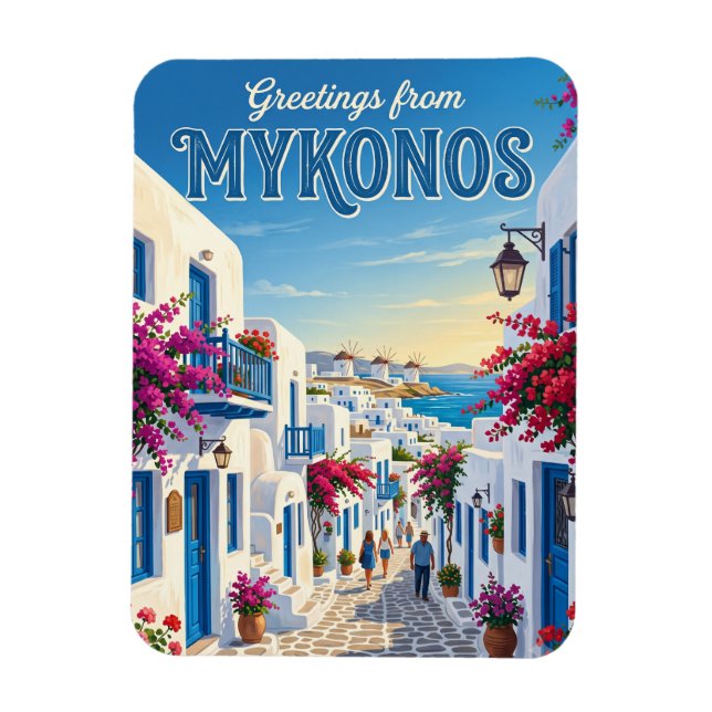 Magnet Flexible Mykonos Vieille Ville Grèce (Vertical)