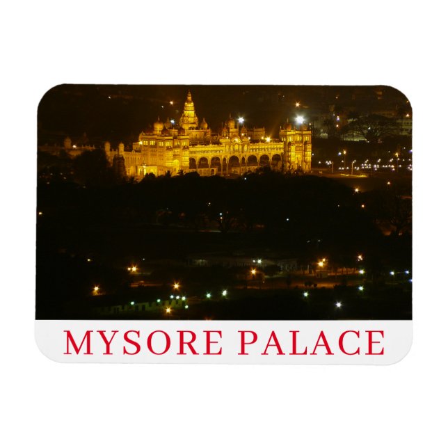 Magnet Flexible Mysore Palace à la nuit frigo aimant (Horizontal)