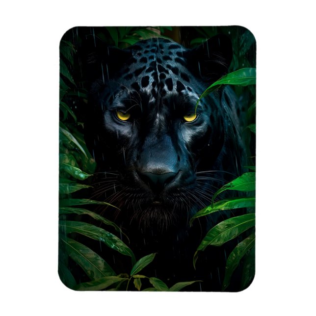 Magnet Flexible Mystérieux Black Panther Jungle Faune Design (Vertical)