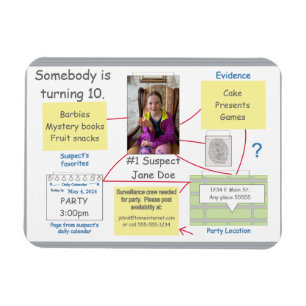 Magnet Flexible Mystery Crime Solvabilité Preuve Board Invitation