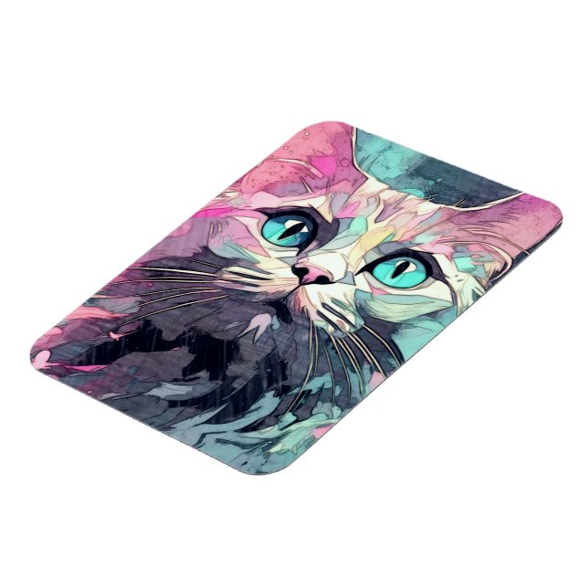 Magnet Flexible Mystic Blue Eyes Kitten | Cute chat (Côté Gauche)