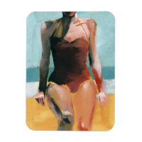 Nage vintage - maillot de bain rouge
