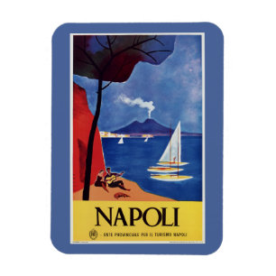 Magnet Flexible Napeles Italie voyage rétro vintage ad
