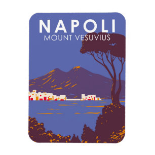 Magnet Flexible Naples Mont Vesuvius Travel Art Vintage