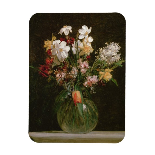 Magnet Flexible Narcisses Blancs, Jacinthes et Tulipes, 1864 (Vertical)