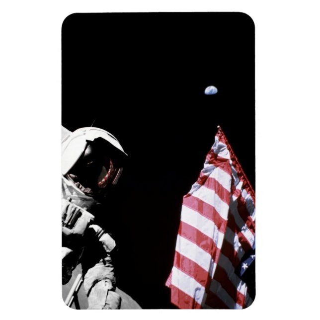 Magnet Flexible NASA Apollo 17 astronaute Drapeau de la lune de te (Vertical)