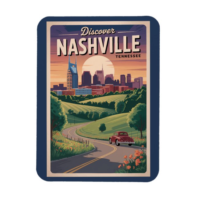 Magnet Flexible Nashville Tennessee Southern Road Travel Art (Vertical)