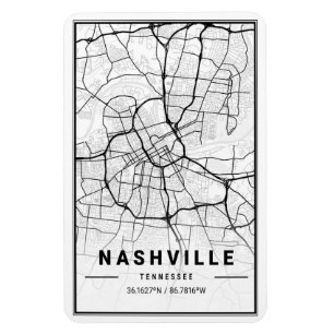 Magnet Flexible Nashville Tennessee USA Travel City Plan