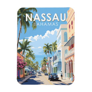 Magnet Flexible Nassau Bahamas Travel Art Vintage
