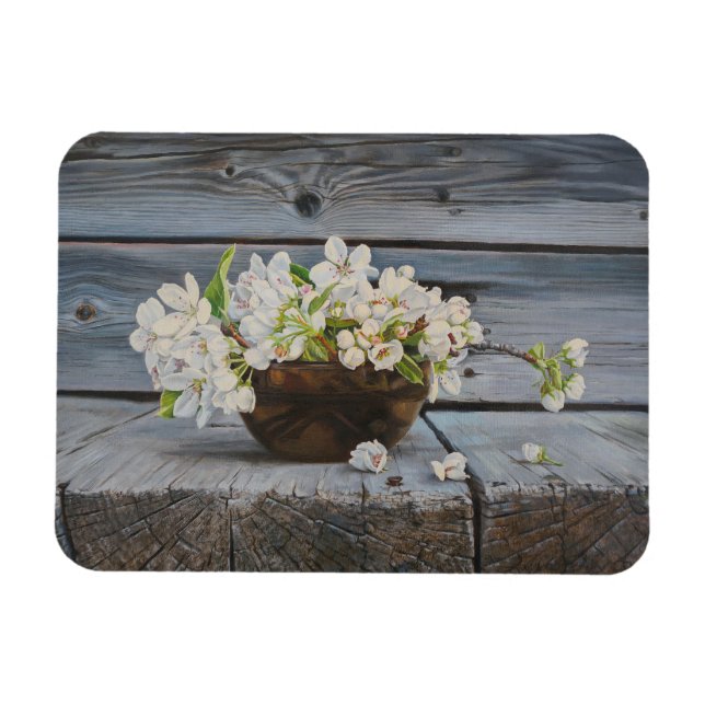 Magnet Flexible Nature morte Apple Blossom – Impression d'art orig (Horizontal)