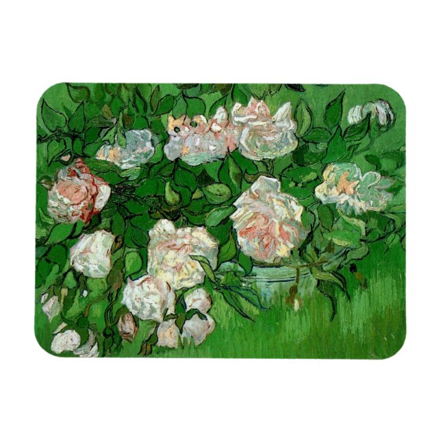 Magnet Flexible Nature morte : Roses roses de Vincent van Gogh (Horizontal)