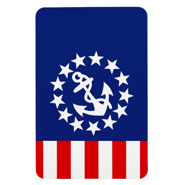 Magnet Flexible Nautical American Yacht Flag est à la Marina (Vertical)
