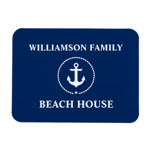 Magnet Flexible Nautical Beach House Nom de famille Ancre Marine B