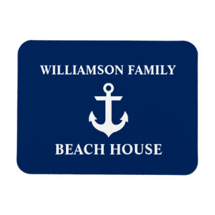 Magnet Flexible Nautical Beach House Nom de famille Ancre Marine B