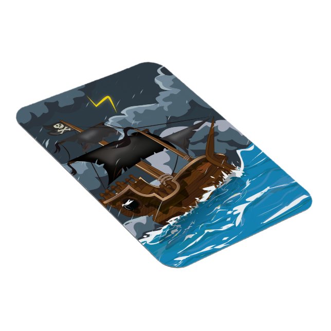 Magnet Flexible Navire Pirate dans la Tempête (Côté Droit)