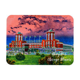 Magnet Flexible Navy Pier Chicago 1920's Watercolor Art Windy City