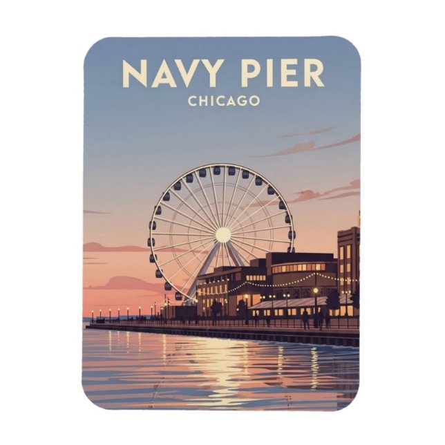 Magnet Flexible Navy Pier Chicago Illinois Voyage (Vertical)
