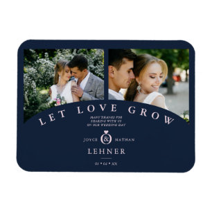 Magnet Flexible Navy Pink Elegant 2 Photos laissez Love Grow Maria
