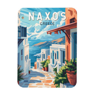 Magnet Flexible Naxos Grèce Travel Art Vintage