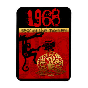 Magnet Flexible Né en 1968, année du singe - astrologie chinoise