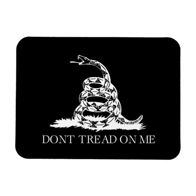 Magnet Flexible Ne marche pas sur moi Drapeau Gadsden NOIR ET BLAN (Horizontal)
