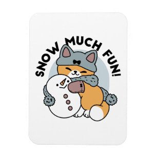 Magnet Flexible Neige beaucoup amusant Chat hiver vacances Design
