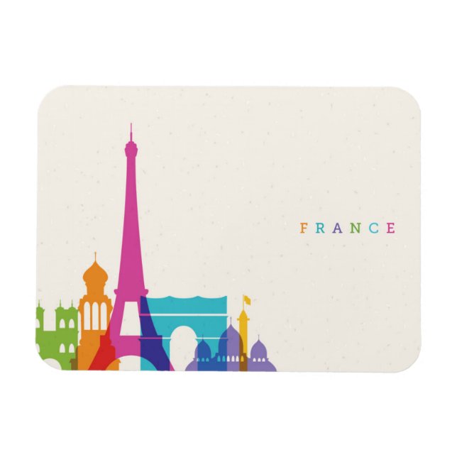 Magnet Flexible Neon France Skyline (Horizontal)