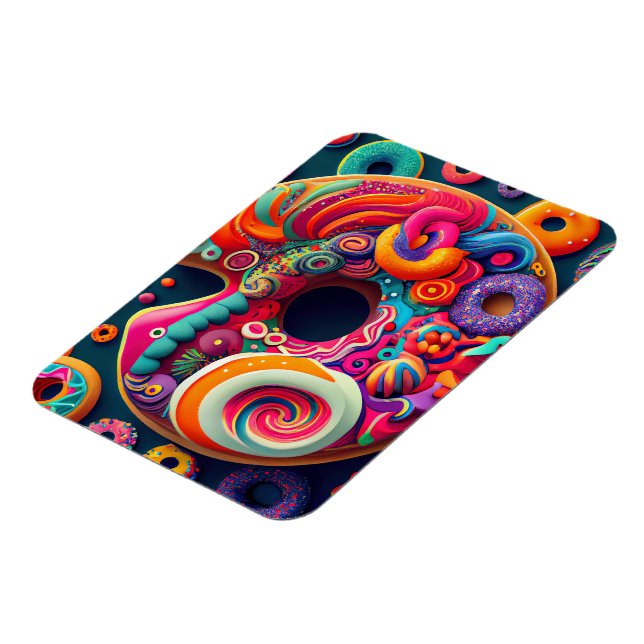 Magnet Flexible Neon Rainbow Donut Art Abstrait (Côté Gauche)