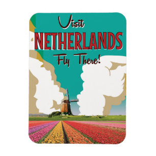 Magnet Flexible Netherlands vintage travel poster