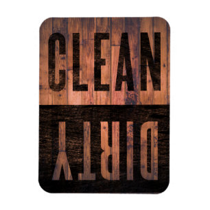 Magnet Flexible Nettoyez le bois affligé par lave-vaisselle sale