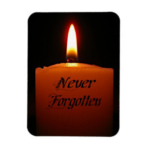 Magnet Flexible Never Forgotten Remembrance Candle Flame