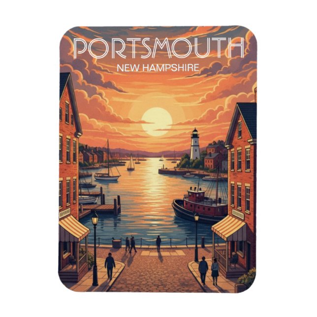 Magnet Flexible New Hampshire Portsmouth Travel (Vertical)