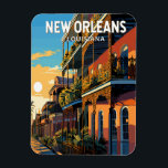 Magnet Flexible New Orleans Louisiana Travel Art Vintage<br><div class="desc">Nouvelle Orléans design de déplacement vectoriel rétro. Surnommé le "Big Easy",  il est connu pour sa vie nocturne 24h/24,  sa scène musicale animée et sa cuisine épicée et singulière reflétant son histoire de melting pot des cultures française,  africaine et américaine.</div>