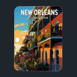 Magnet Flexible New Orleans Louisiana Travel Art Vintage<br><div class="desc">Nouvelle Orléans design de déplacement vectoriel rétro. Surnommé le "Big Easy",  il est connu pour sa vie nocturne 24h/24,  sa scène musicale animée et sa cuisine épicée et singulière reflétant son histoire de melting pot des cultures française,  africaine et américaine.</div>