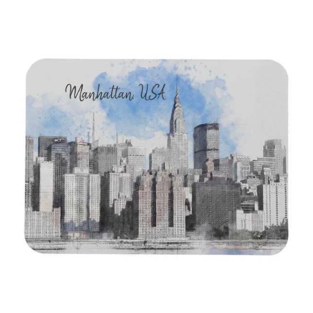 Magnet Flexible New York City Manhattan Skyline (Horizontal)
