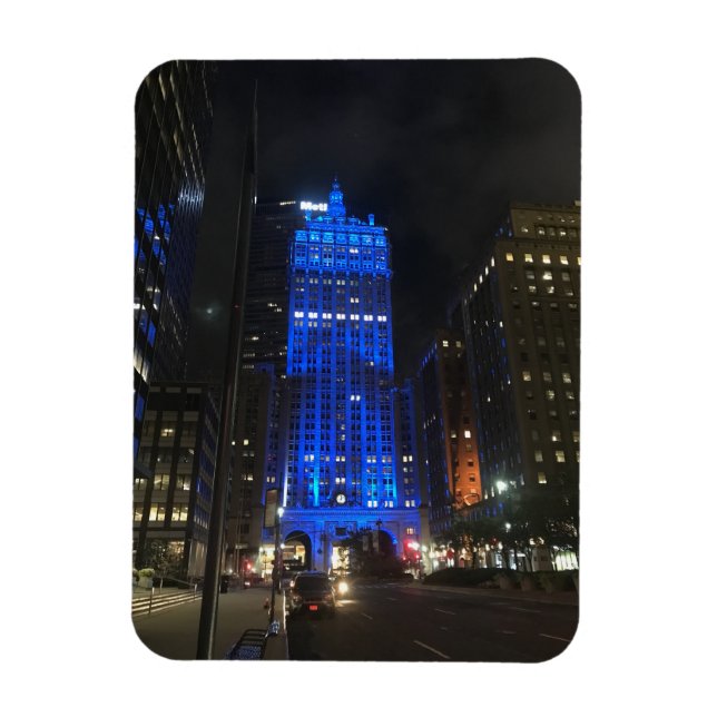 Magnet Flexible New York City Park Avenue Architecture NYC Night (Vertical)