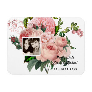 Magnet Flexible Newlywed Blush Pink Roses Botanical Floral