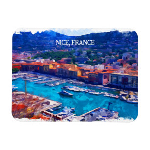 Magnet Flexible Nice France Côte d'Azur Marina Aquarelle