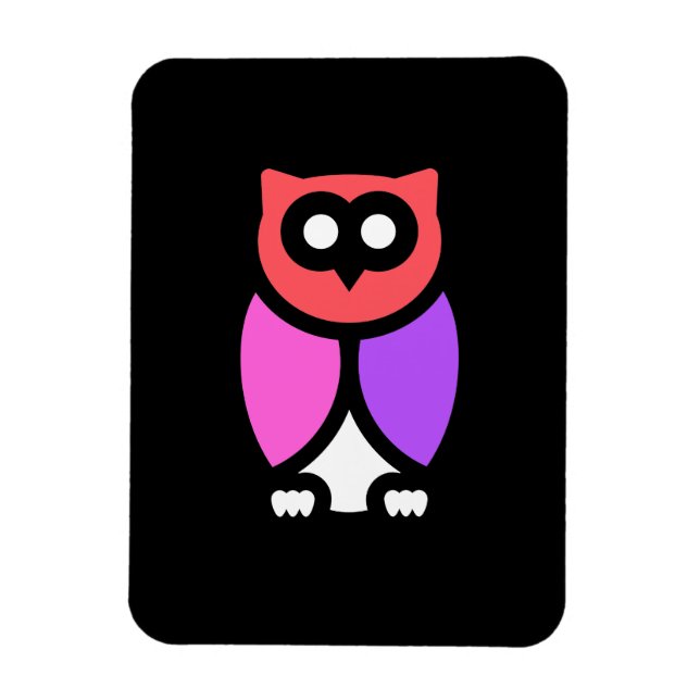 Magnet Flexible Night Owl, Beau rose & rouge, Pop Art Abstrait (Vertical)