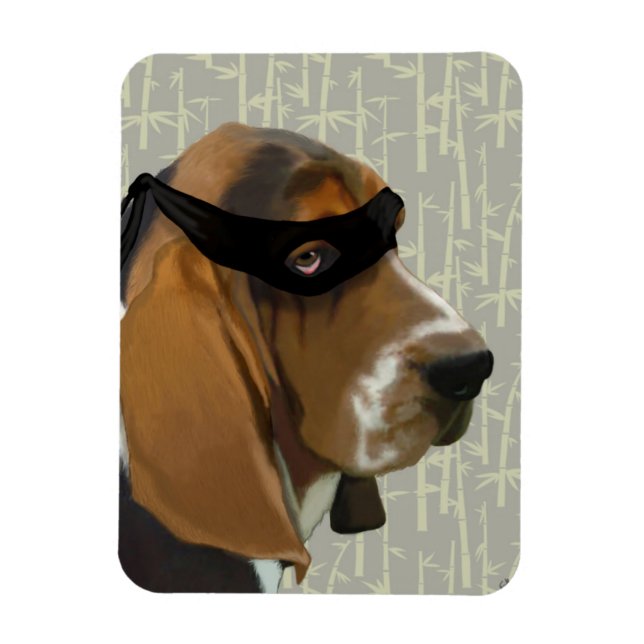 Magnet Flexible Ninja Basset Hound Dog (Vertical)