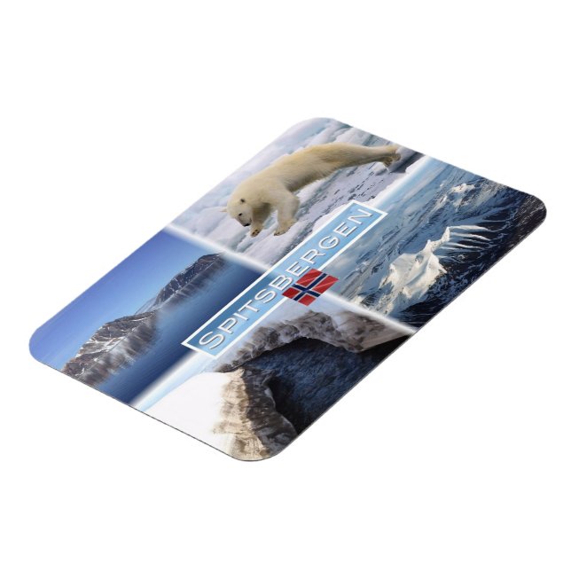 Magnet Flexible NO Spitsbergen - Svalbard - Fjord - Ours Polaire - (Côté Gauche)