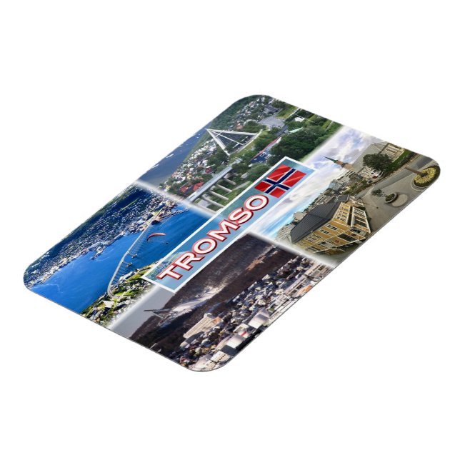 Magnet Flexible NO Tromso - Vue aérienne - Cathédrale de l'Artique (Côté Gauche)
