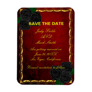 Magnet Flexible Noces sanglantes de roses noires gothiques, Sauveg