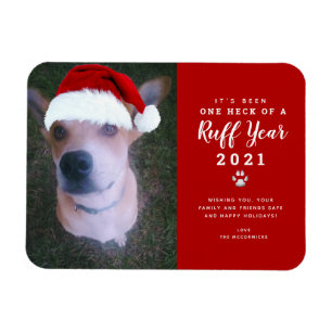 Magnet Flexible Noël 2021 Ruff Year Funny Chien Photo