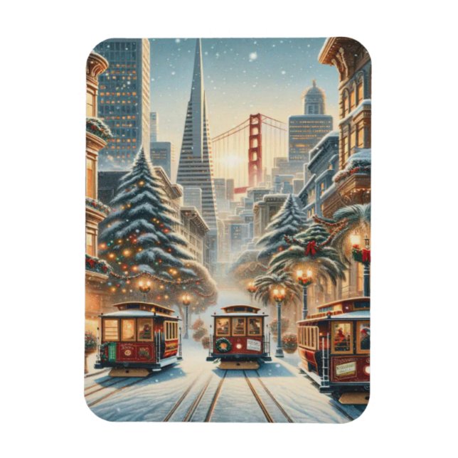 Magnet Flexible Noël à San Francisco – Golden Gate (Vertical)