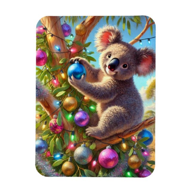 Magnet Flexible Noël australien avec un koala (Vertical)