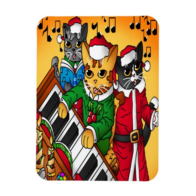 Magnet Flexible Noël Carol Cats (Vertical)