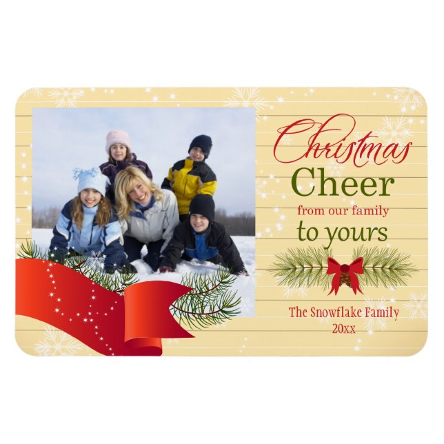 Magnet Flexible Noël cheer pin vacances de Noël photo (Horizontal)